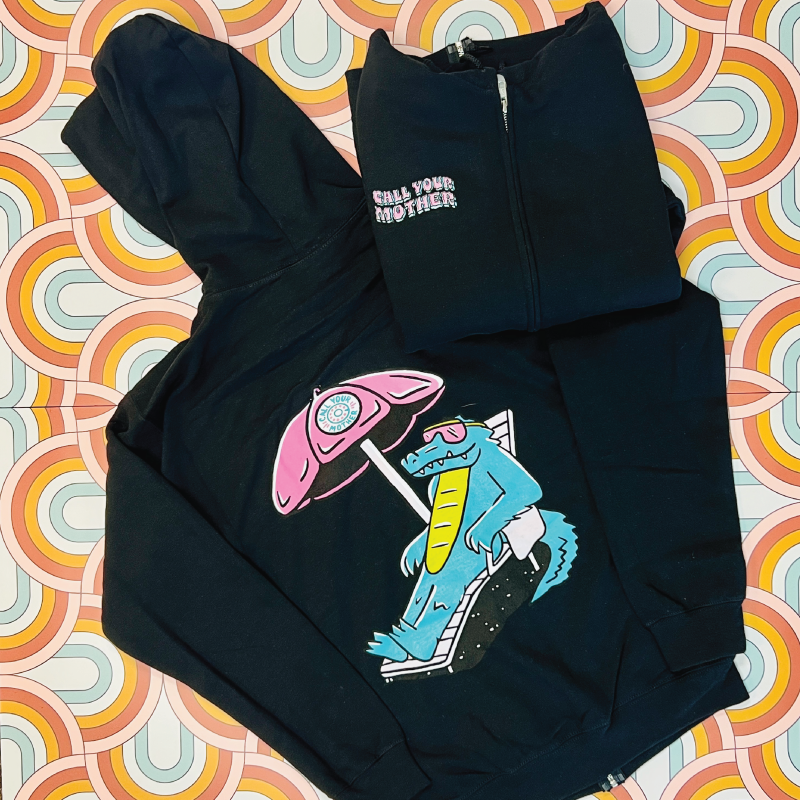 Full Zip Beach Gator Hoodie